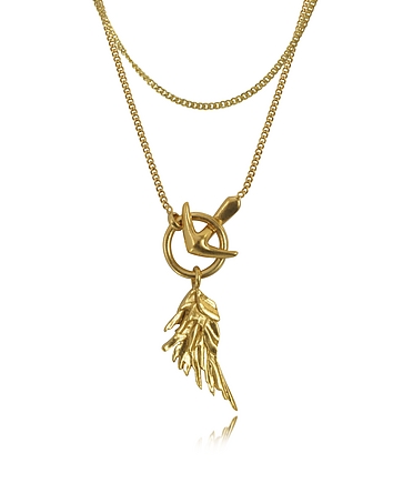 Wing Antique Gold Necklace