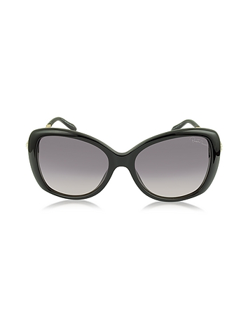 Mizar 917S-A Black Acetate Women's Sunglasses w/Crystals