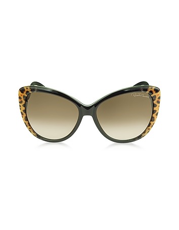 Women's 736S 05G Kurumba Brown Leopard & Black Sunglasses
