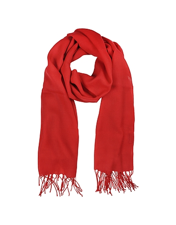 Red Wool and Cashmere Stole