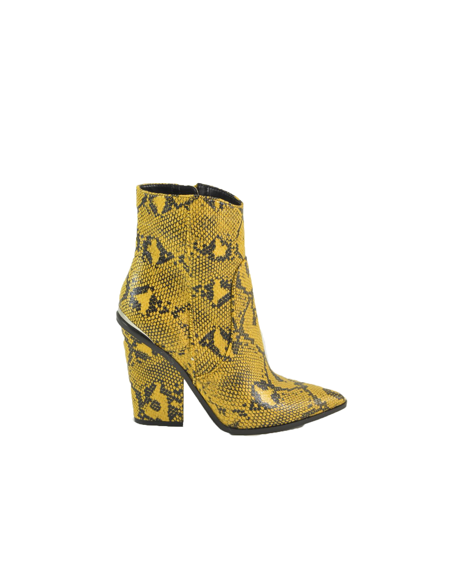 Steve Madden  Shoes Yellow Snake Printed Leather Cowboy Booties