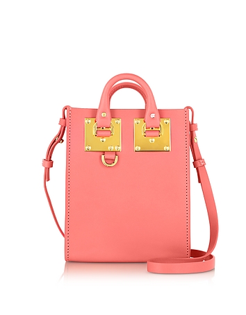 Bright Pink Saddle Leather Albion Nano Tote Bag