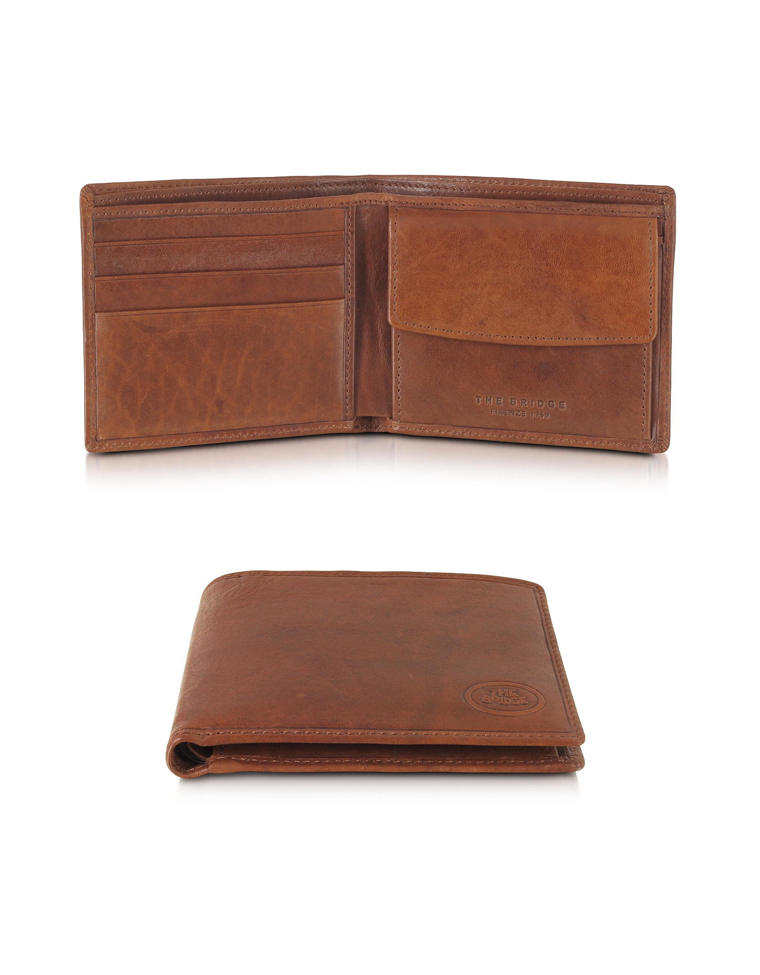 The Bridge Story Uomo Leather Billfold Wallet w/Coin Pocket