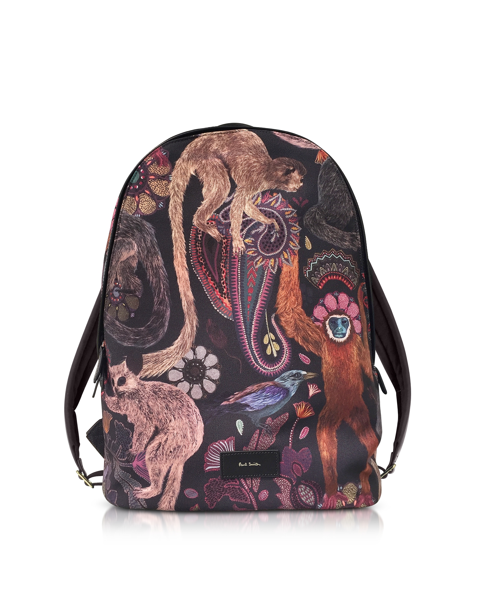 Paul Smith Black Canvas Monkey Print Backpack