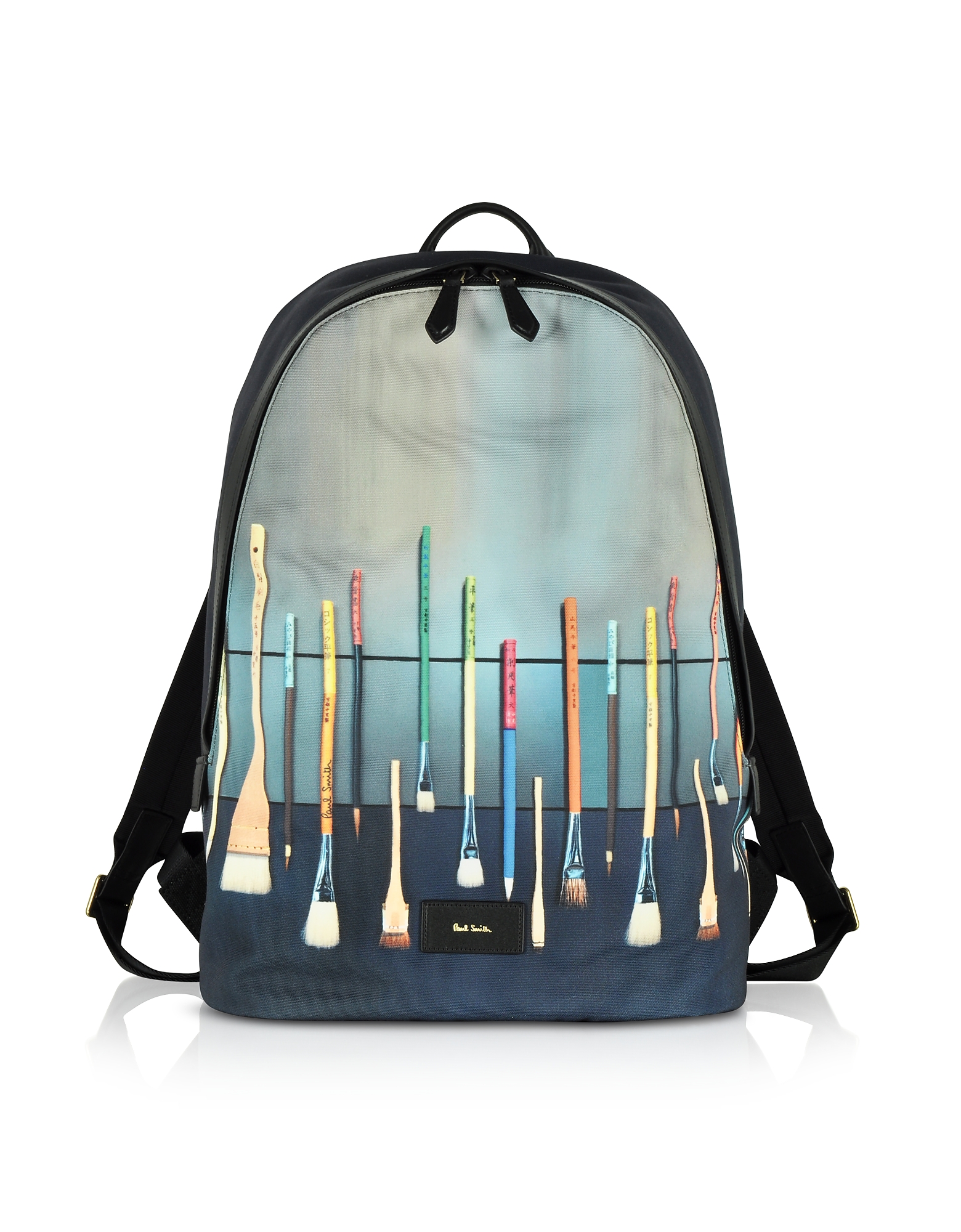 Paul Smith Blue Canvas Brush Print Backpack