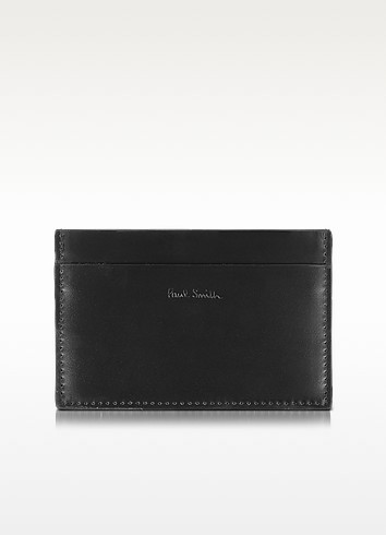 PAUL SMITH Men'S Black Leather Mini Print Card Holder | ModeSens