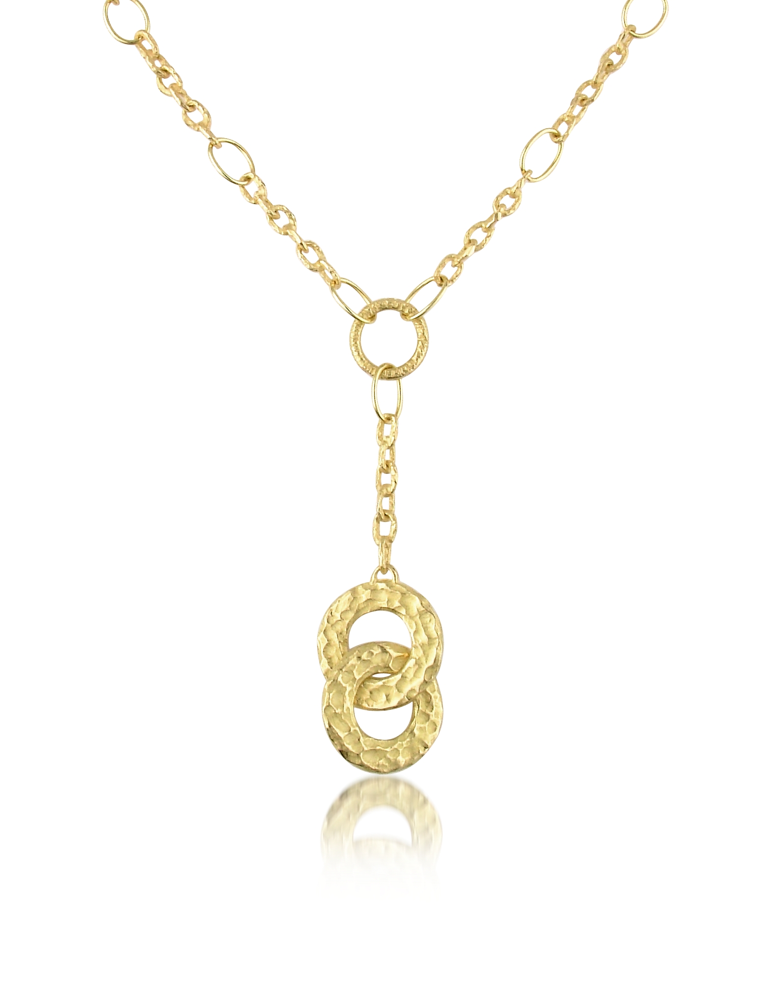 Insieme – Hammered 18K Gold Drop Necklace