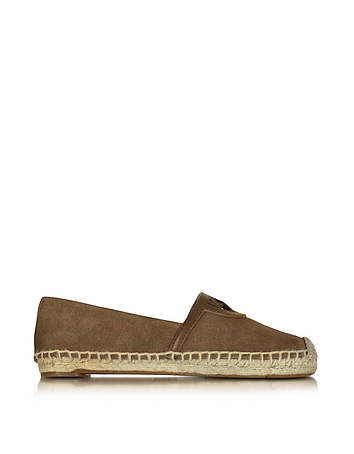 Sidney River Rock Suede and Leather Flat Espadrille