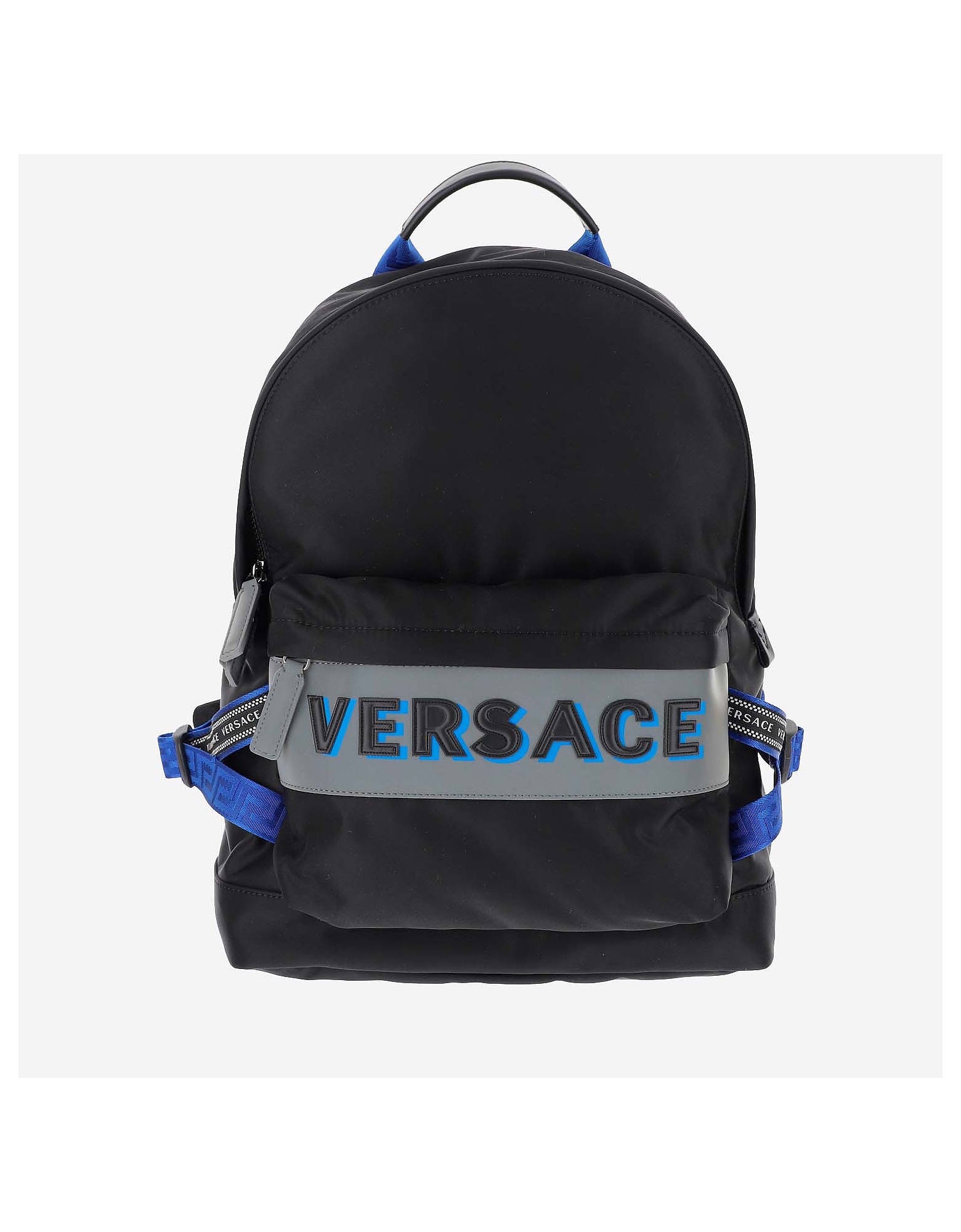 EAN 8053850334858 product image for Versace Designer Men's Bags, Black Nylon Backpack | upcitemdb.com