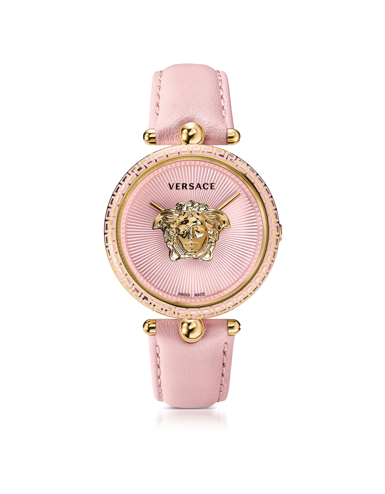 Фото Palazzo Empire - Розовые и Позолоченные Часы Унисекс  с Логотипом Медузой 3D. Купить с доставкой
