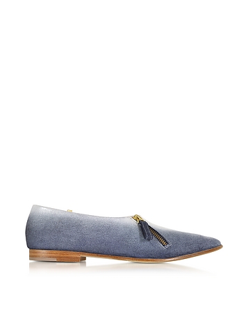 Lafayette Blue Suede and White Patent Leather Loafer