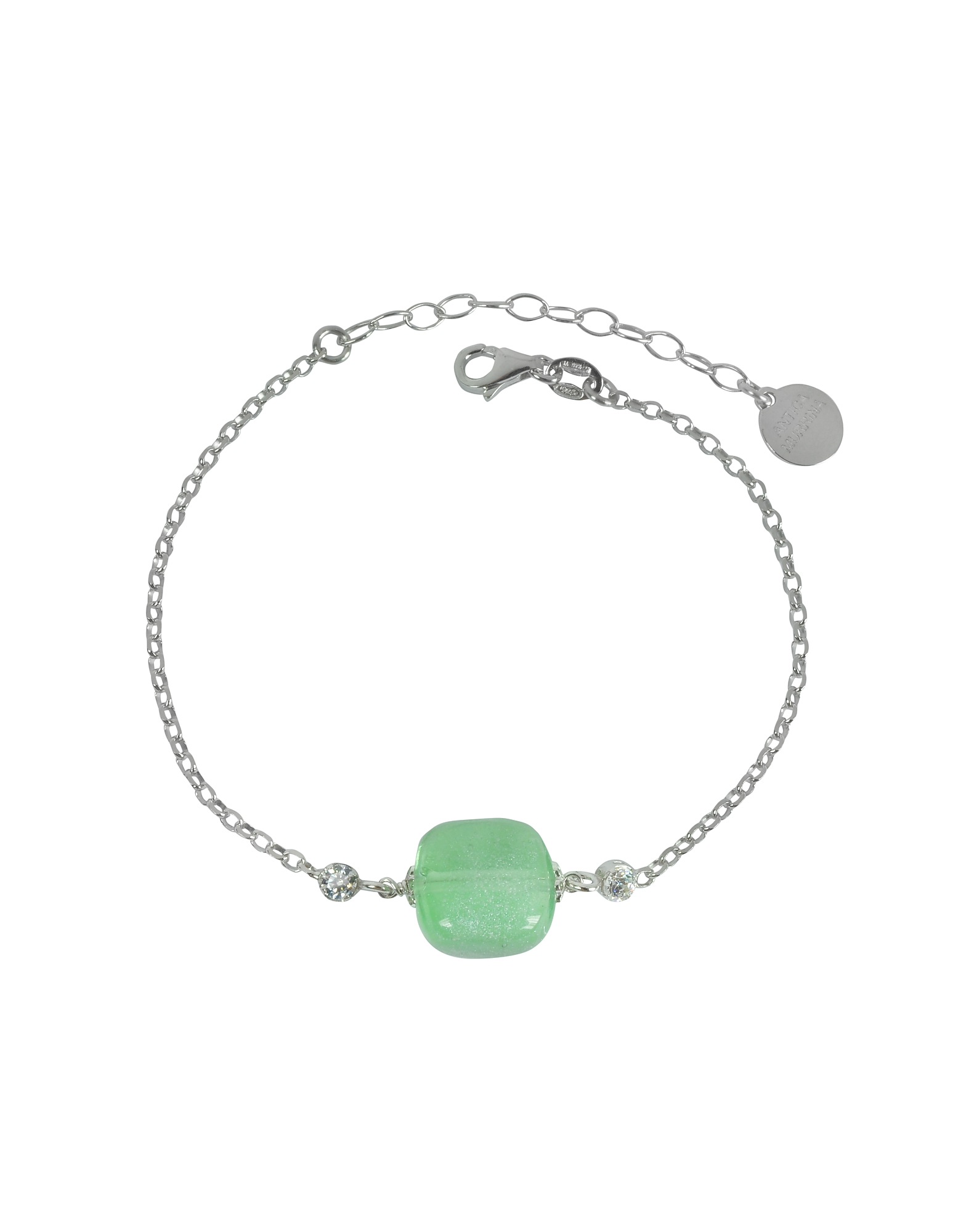 

Florinda Green Murano Glass Sterling Silver Bracelet