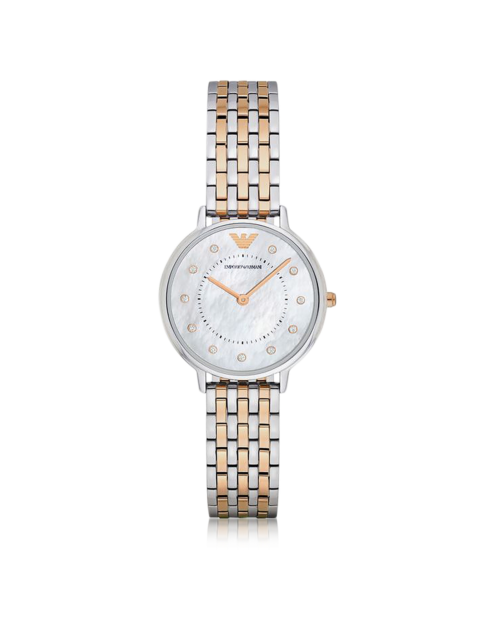 

Kappa Two Tone Stainless Steel Women's Quartz Watch w/Mother of Pearl Dial, Silver