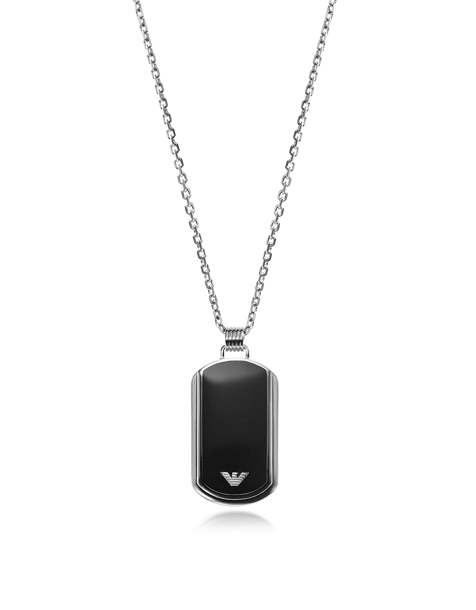 

Iconic Stainless Steel w/Black Enamel Charm, Silver