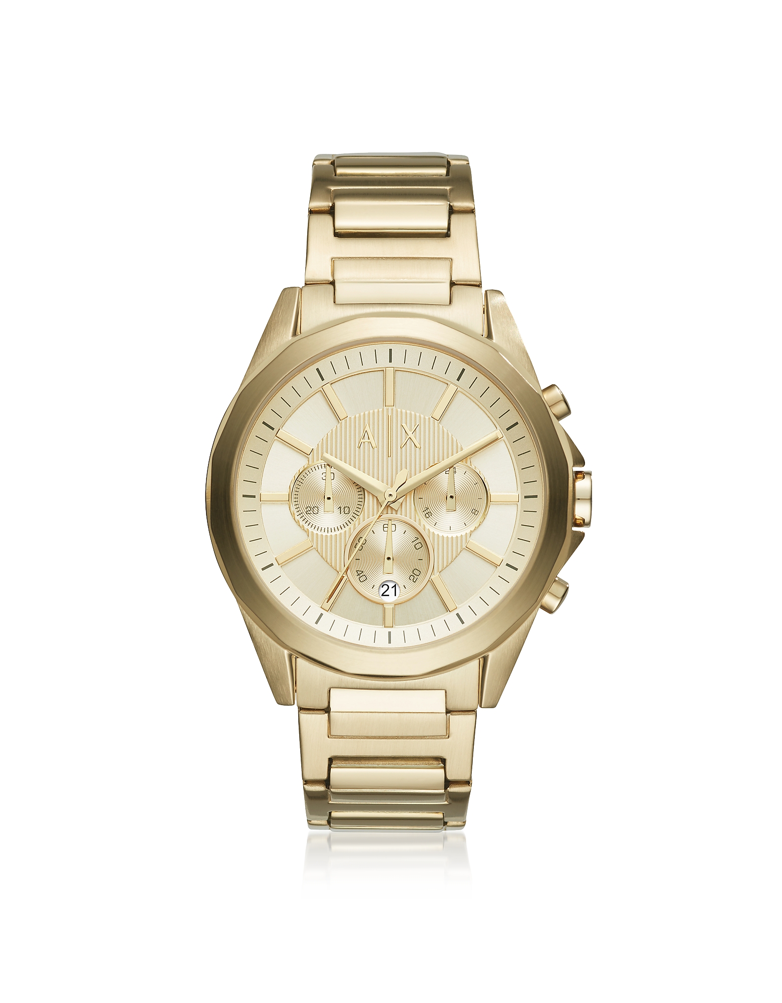 

Drexler Gold Dial with Gold Tone Stainless Steel Men's Chronograph Watch
