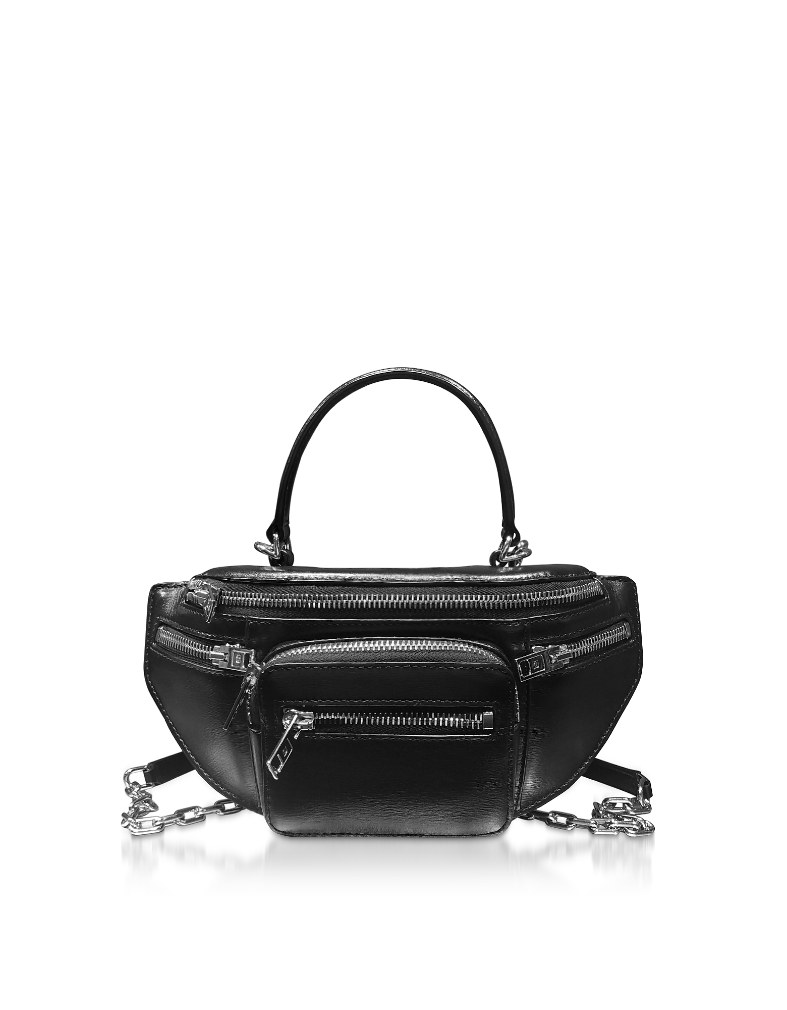 

Black Grained Calf Leather Attica Soft Mini Top Handle Bag