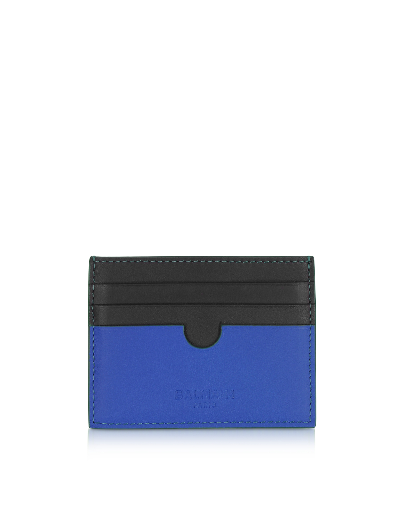 

Two Tone Leather Credit Card Holder, Blue