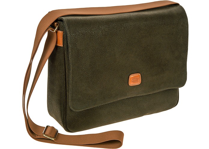 Bric's Life Olive Green Messenger Bag at FORZIERI