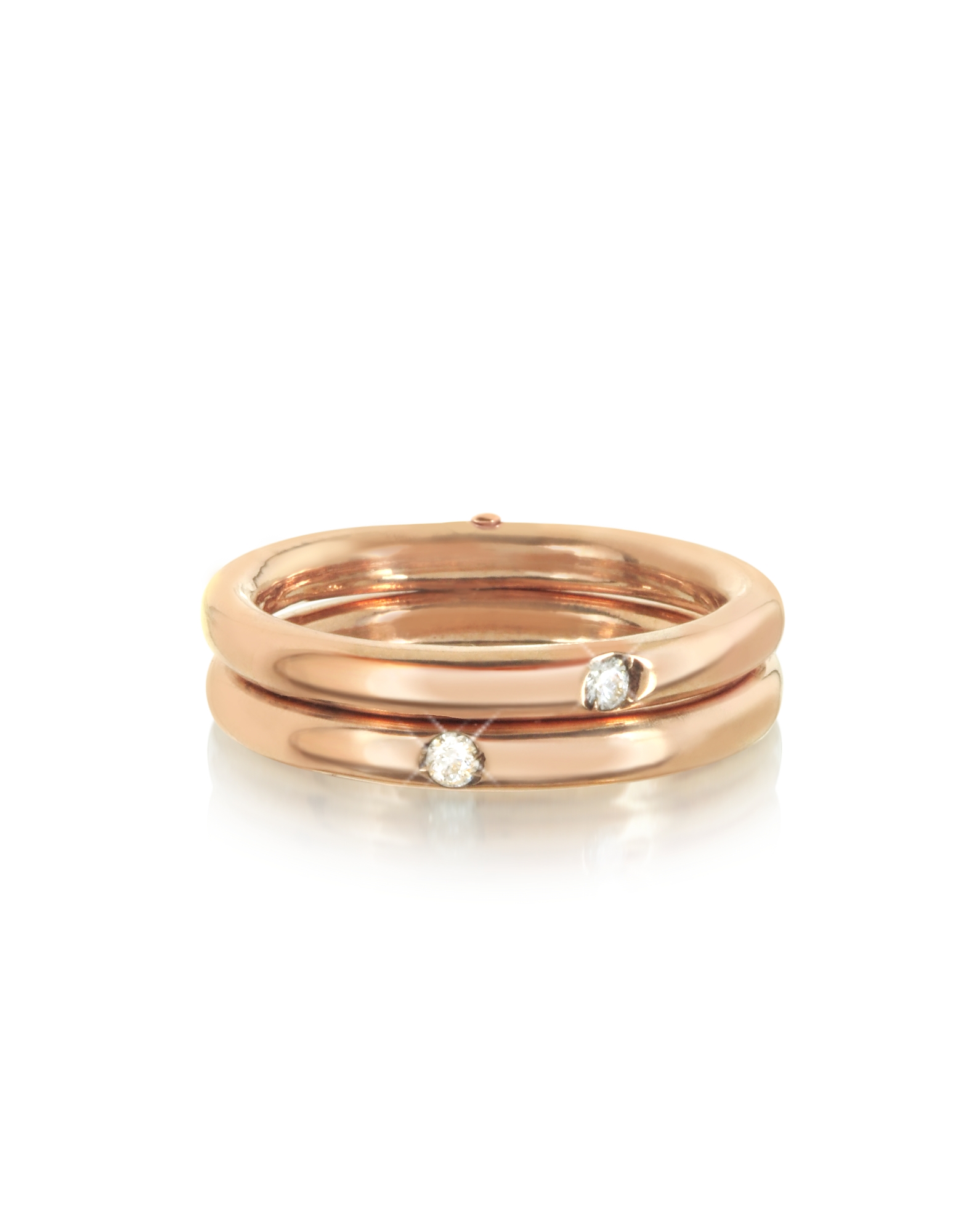 

18K Pink Gold Double Secret Ring w/Diamonds
