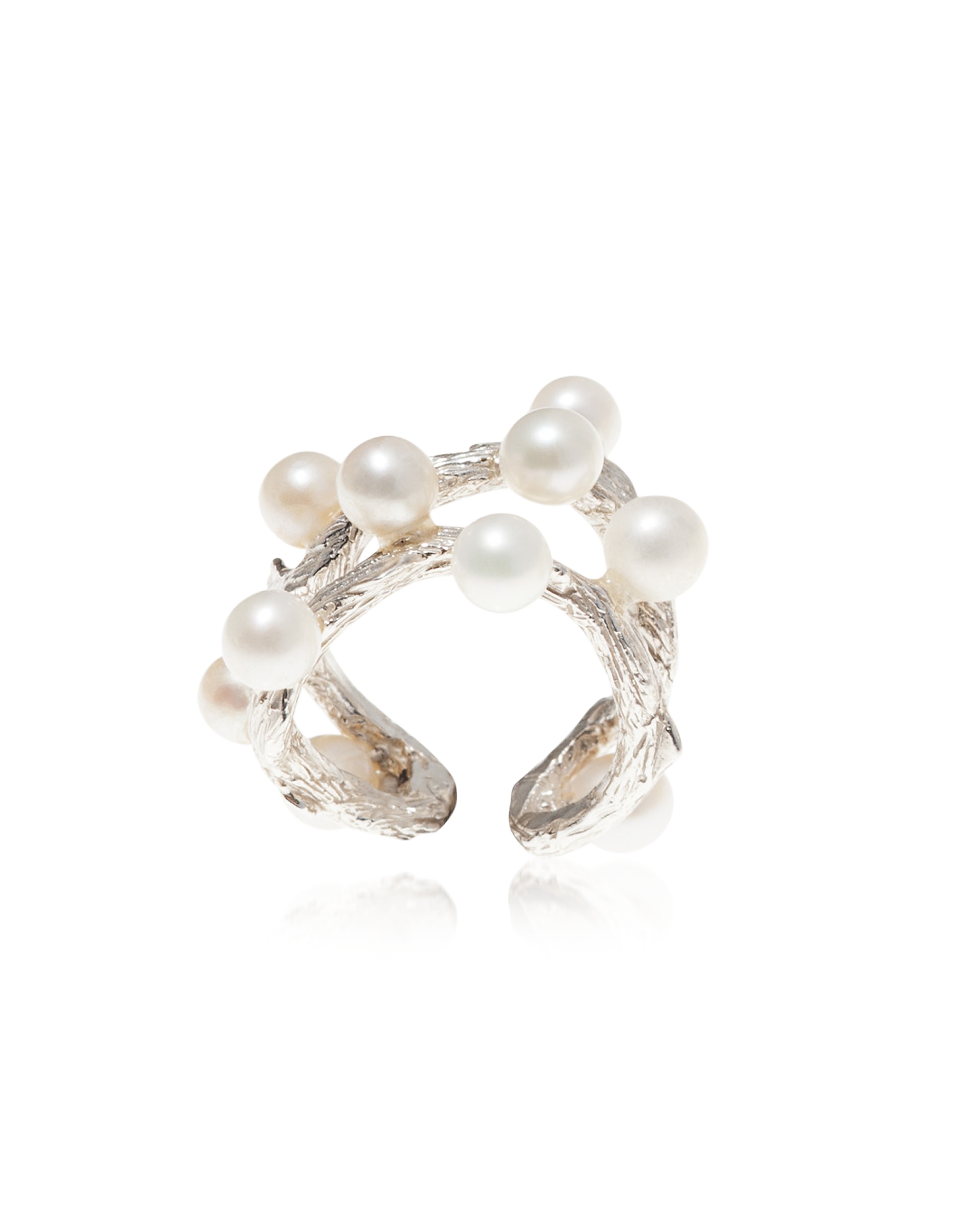 

Thorny Branch Bronze Ring w/ Pearls