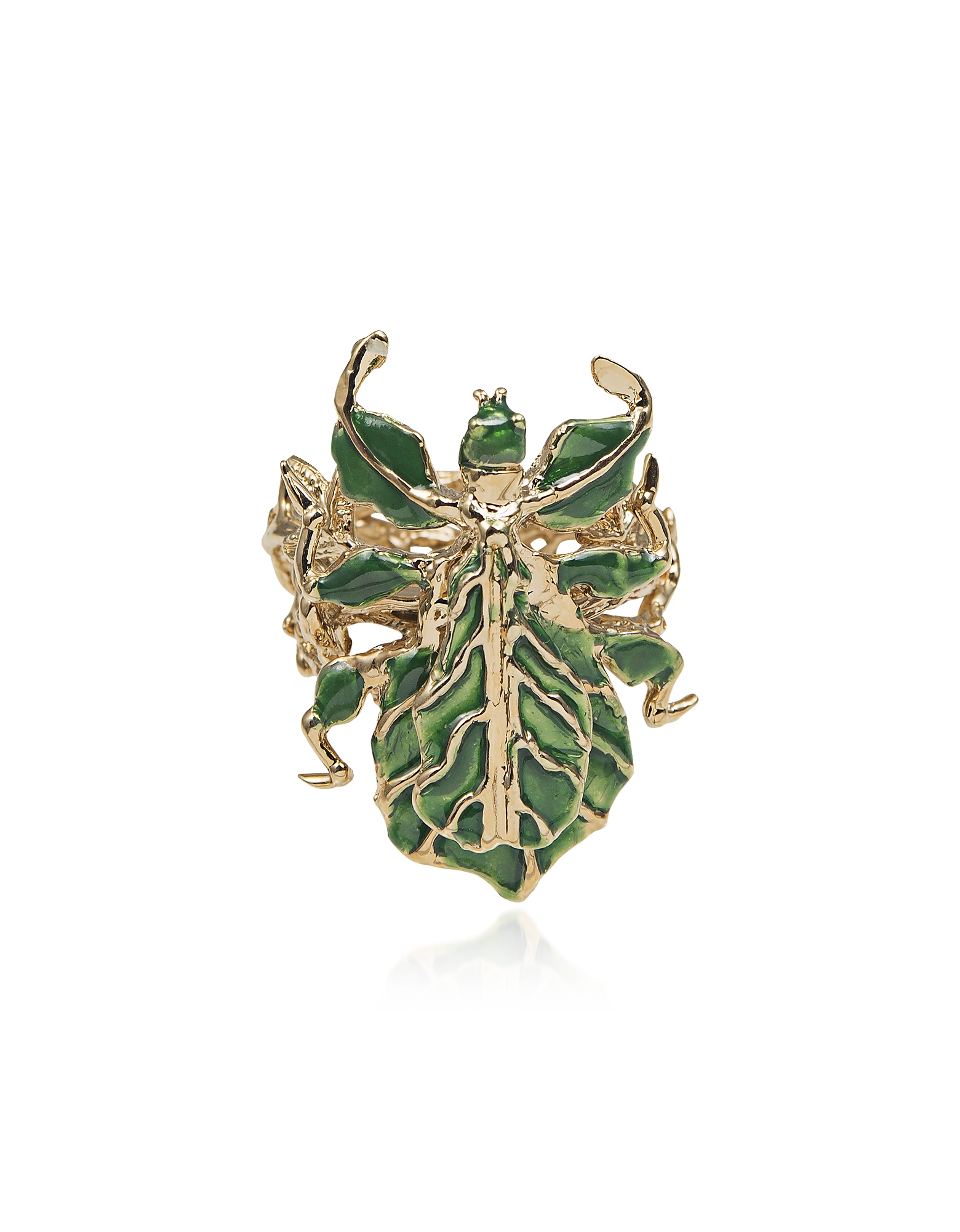 

Leaf Insect Bronze Ring w/ Enamel
