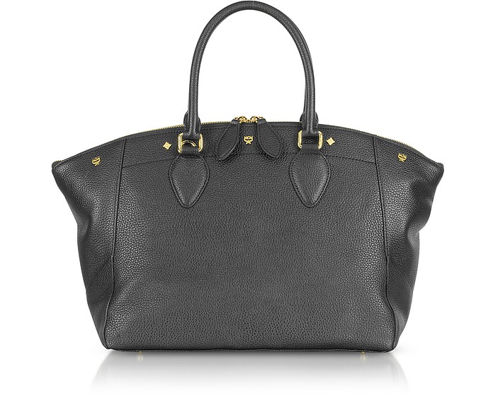 MCM Black First Lady - Leather Medium Tote at FORZIERI