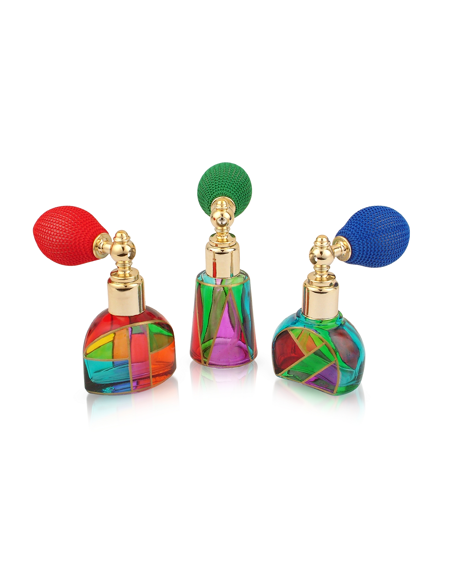 

Casanova - Hand Decorated Murano Glass Spray Perfume Bottles, Multicolor