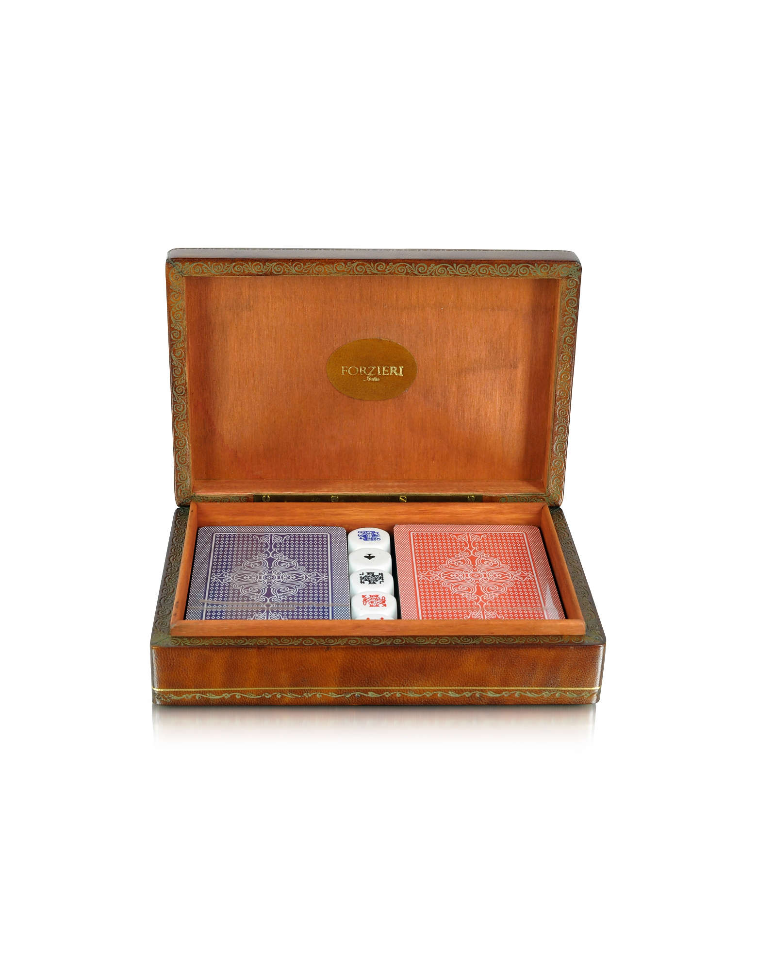 

Genuine Leather Game Box, Brown