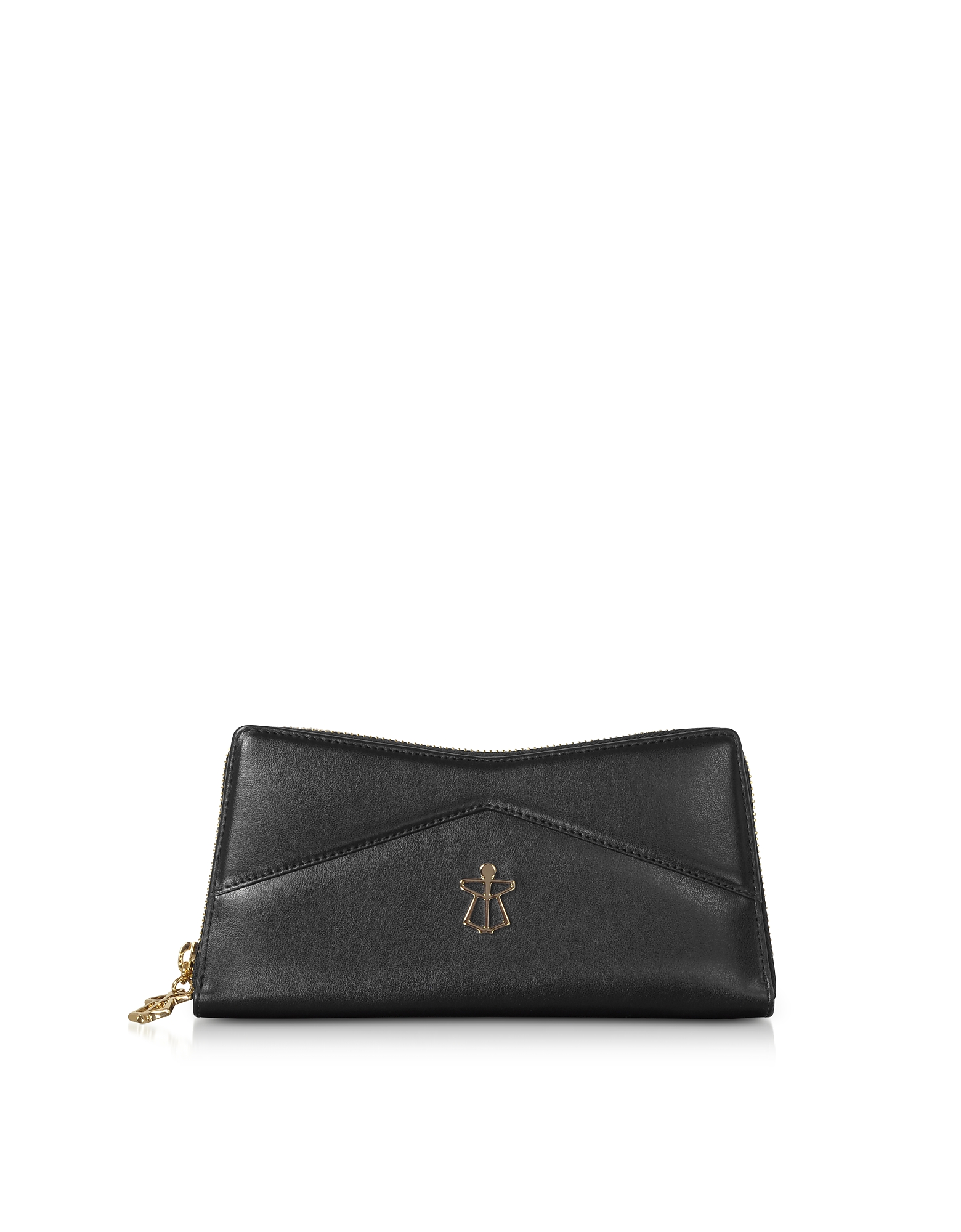 

Zip Around Leather Continental Lara Wallet, Black
