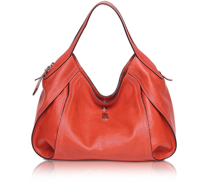 Francesco Biasia Copacabana Medium Red Leather Shoulder Bag at FORZIERI UK
