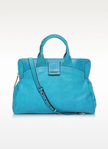 Francesco Biasia Camden Ocean Blue Leather Handbag at FORZIERI