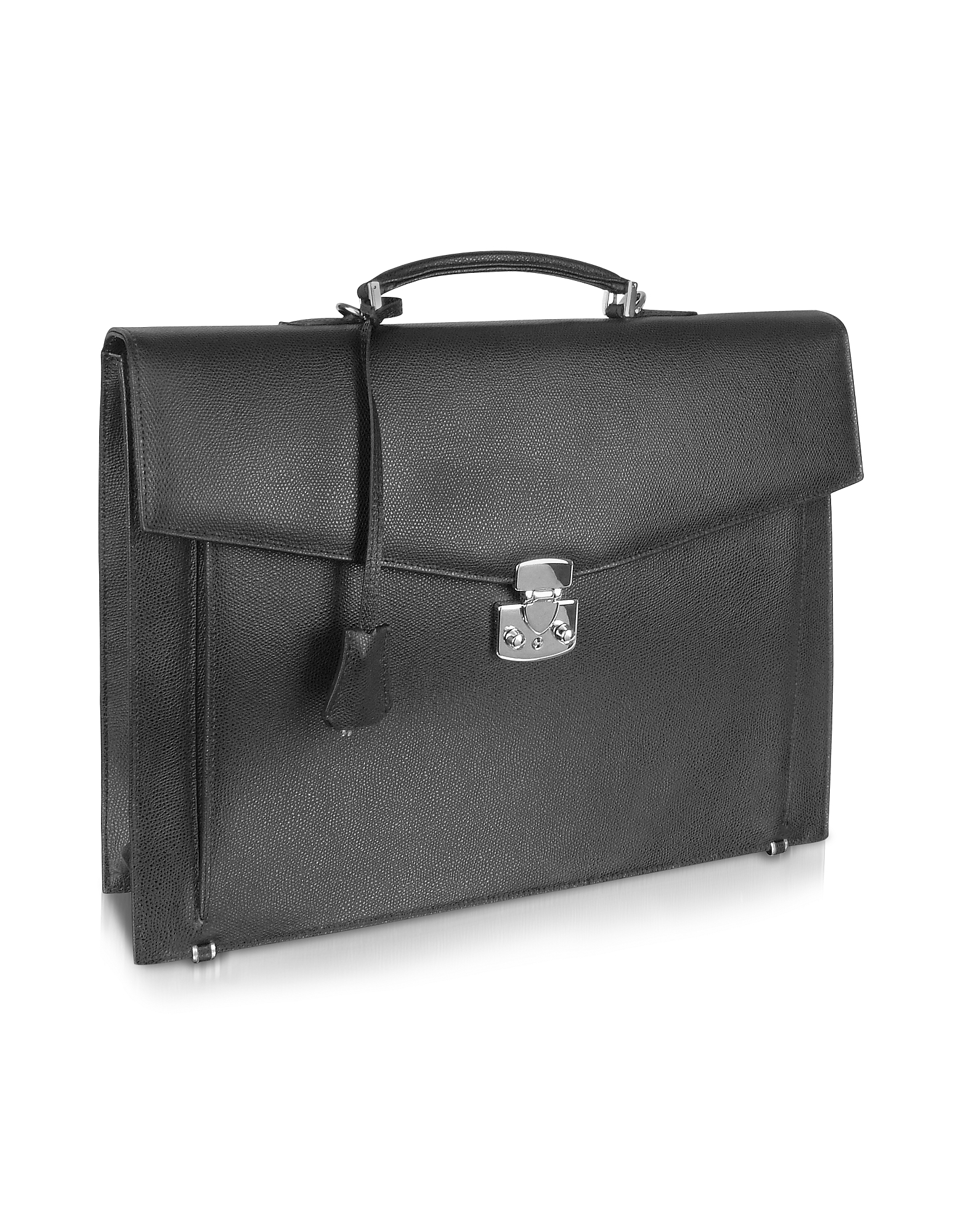 

Men's Black Grained Leather Briefcase