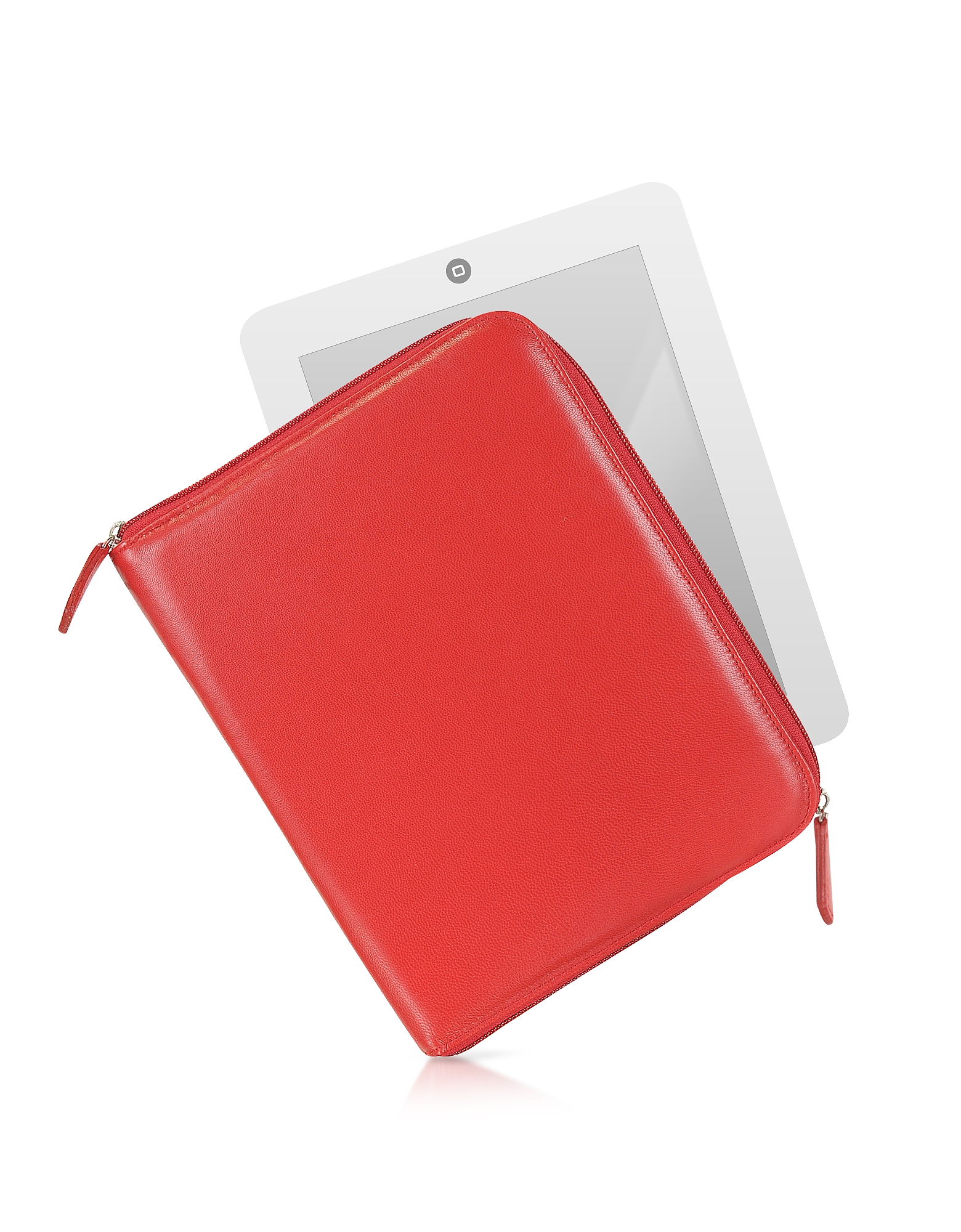 

Zippered Leather Tablet Case, Red