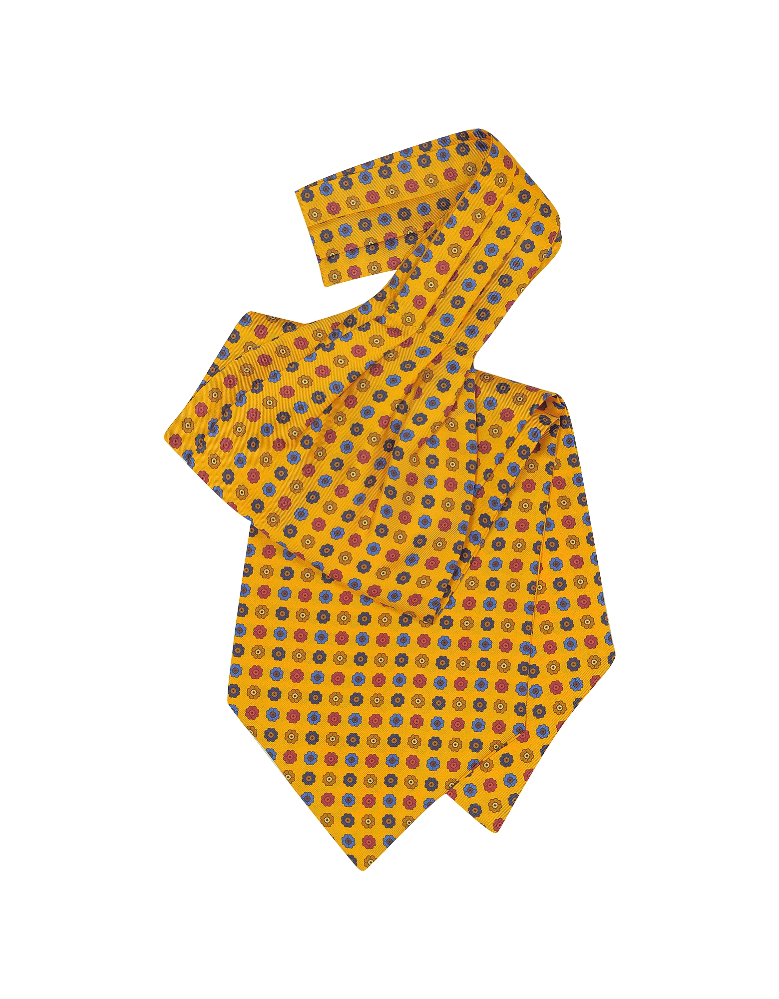 

Floral Print Silk Tie Ascot, Yellow