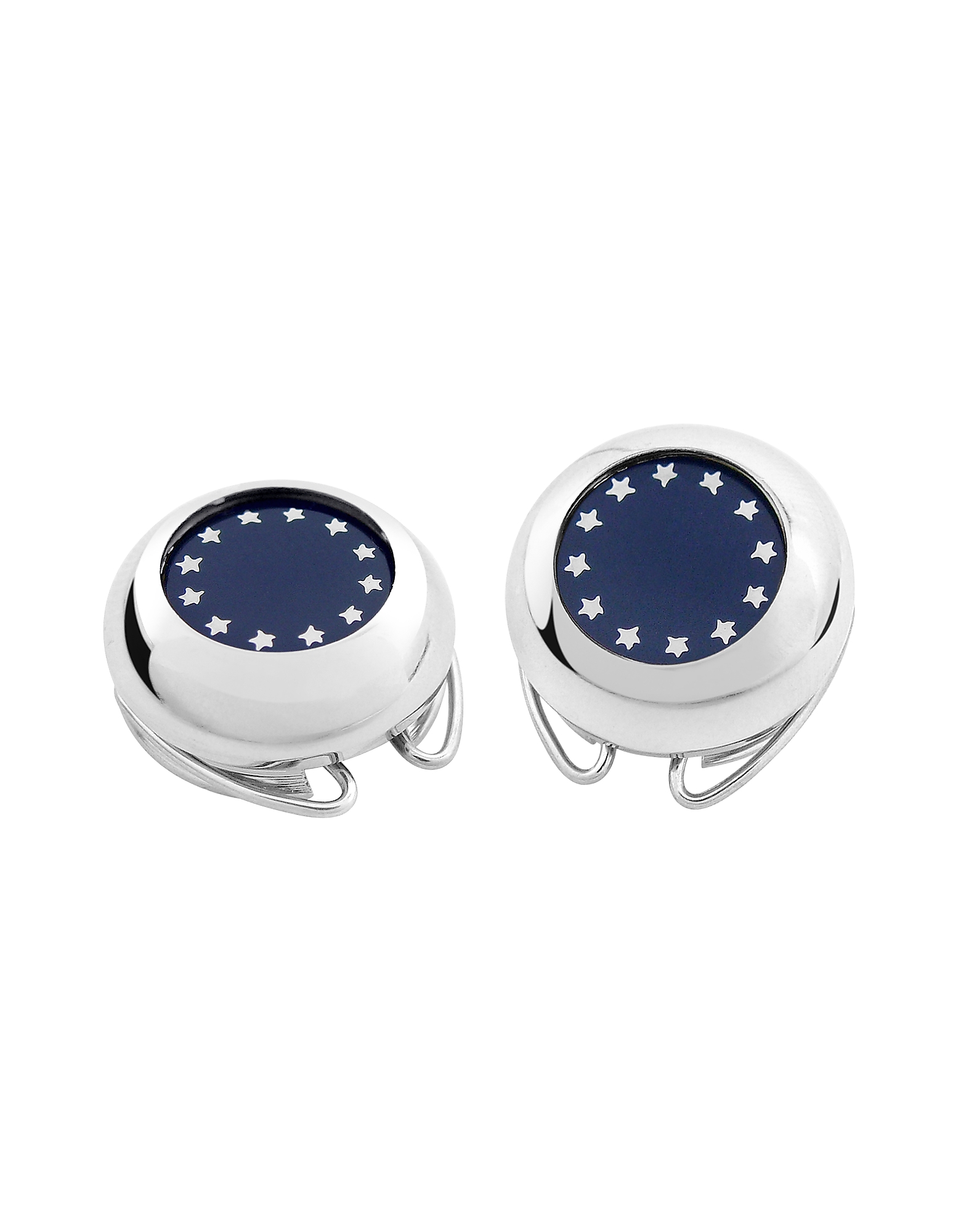 

Silver Plated European Flag Button Covers