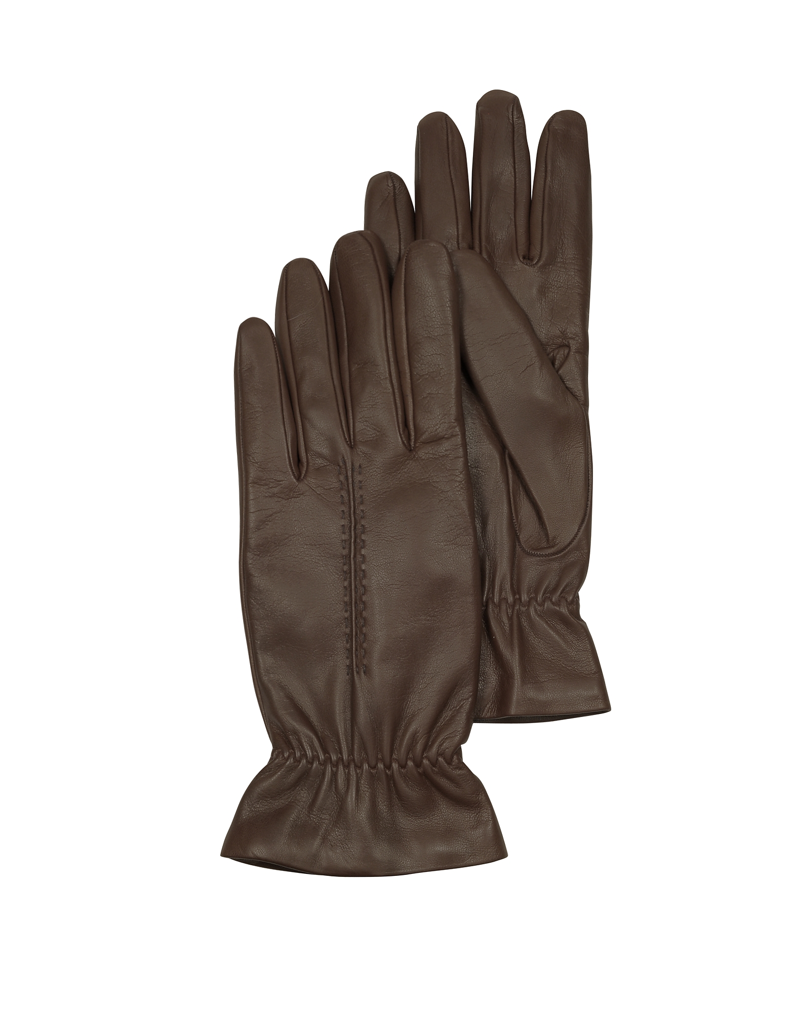 

Chocolate Brown Leather Women's Gloves w/Wool Lining, Dark brown
