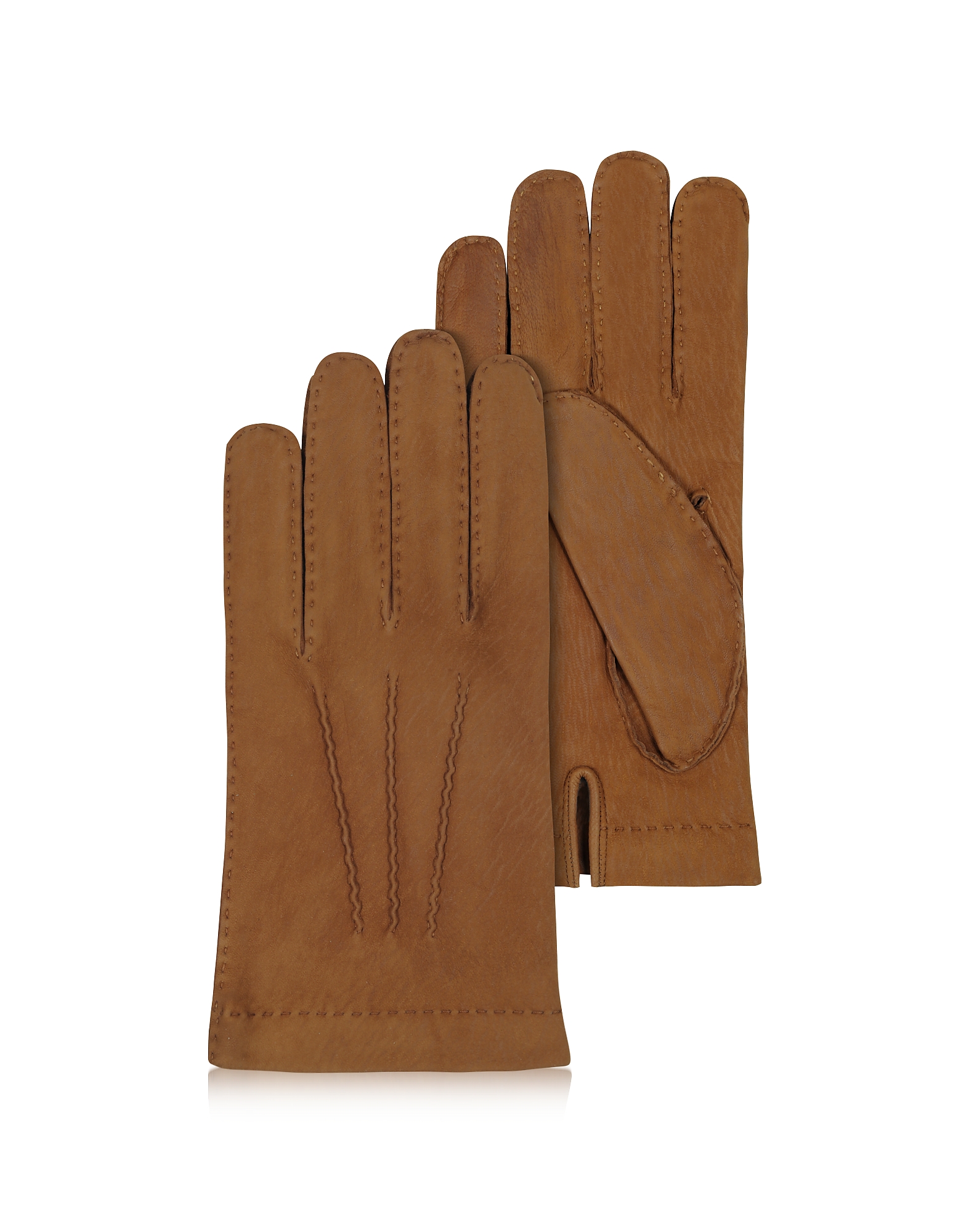 

Men's Cashmere Lined Brown Italian Calf Leather Gloves