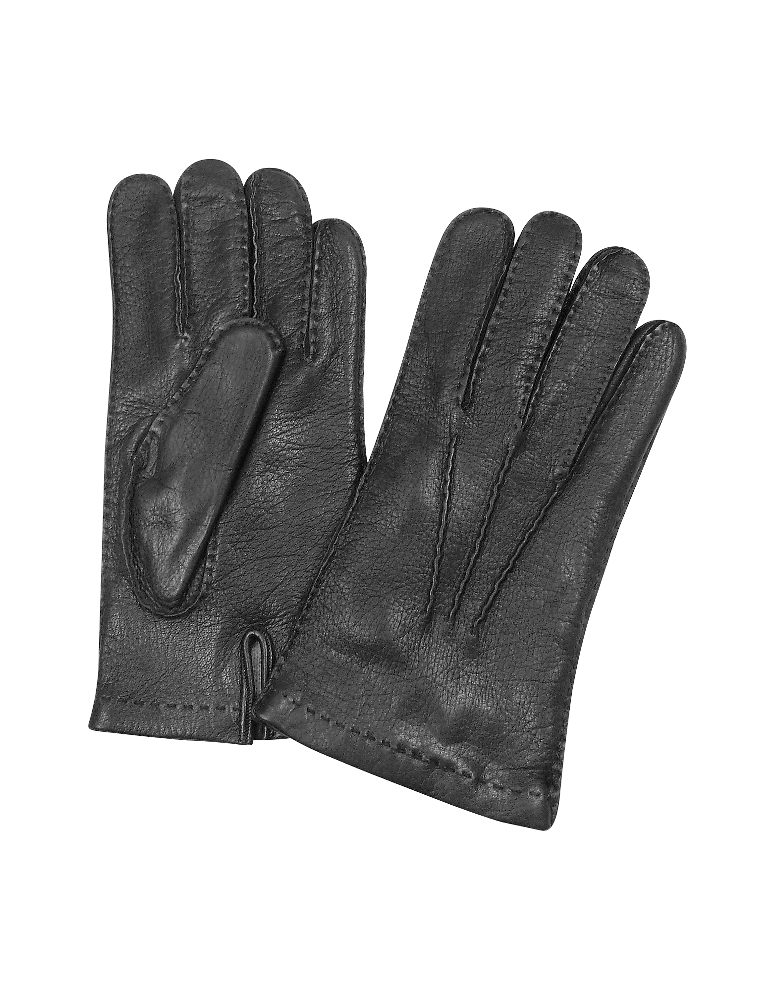

Men's Cashmere Lined Black Italian Deer Leather Gloves