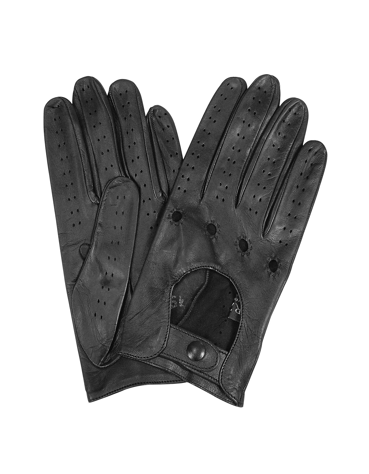 

Women's Black Perforated Italian Leather Driving Gloves