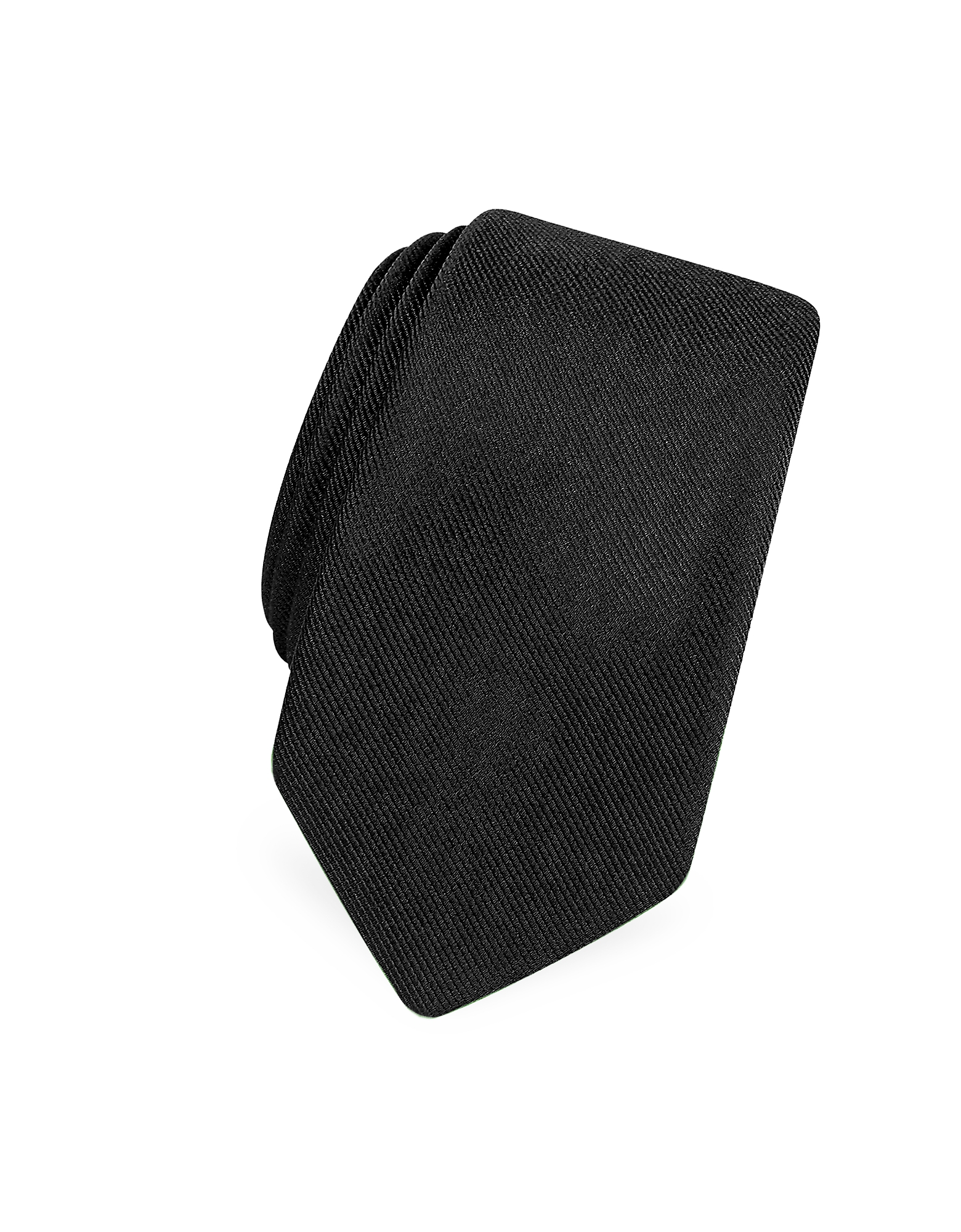 

Solid Black Twill Silk Narrow Tie