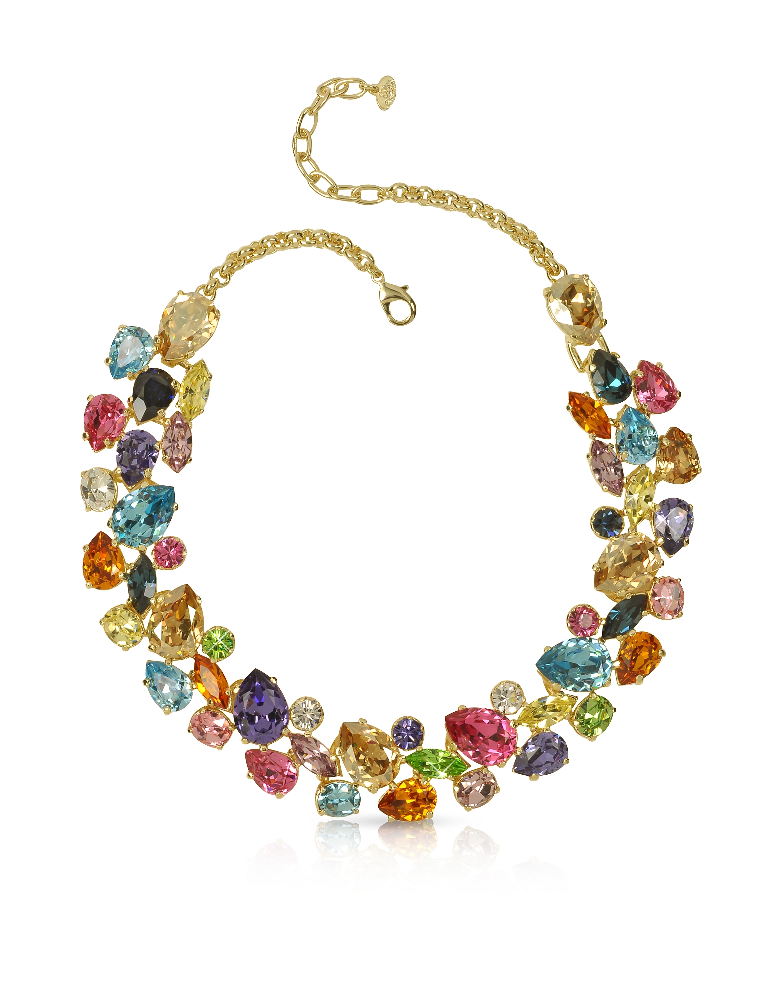 

Ожерелье из Металла с Разноцветными Кристаллами, Разноцветный