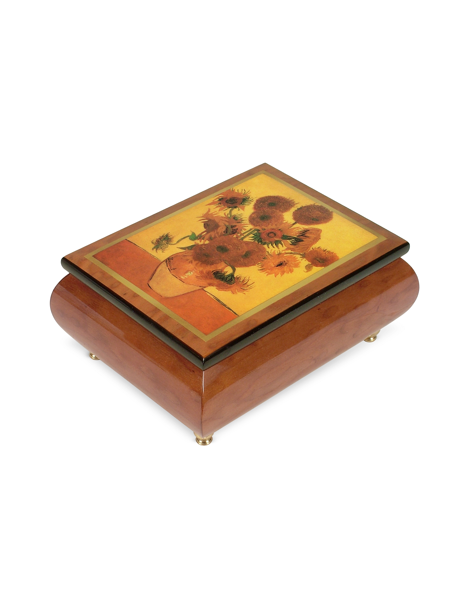 

It's a Small World - "Sunflowers" Musical Jewelry Box, Brown