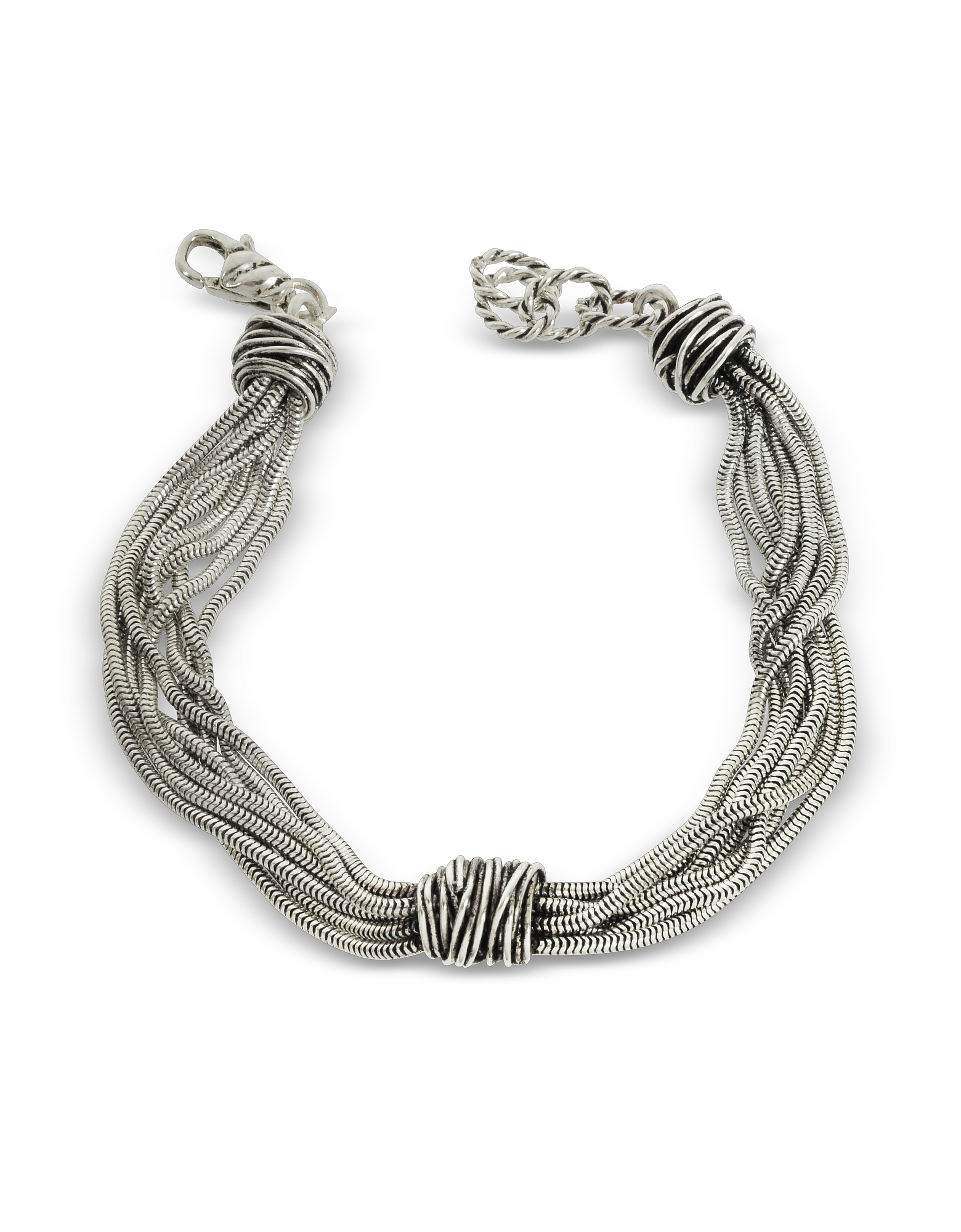 

Multi Chain Bracelet w/Etruscan Knot, Silver