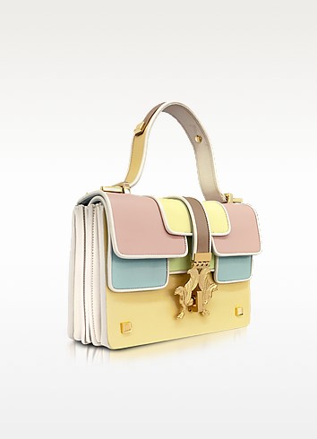 GIANCARLO PETRIGLIA P-Bag Multicolor Leather Top Handle Bag, Multicolor ...