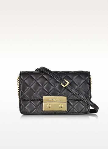 Michael Kors Sloan Black Quilted Leather Chain Crossbody Bag at FORZIERI