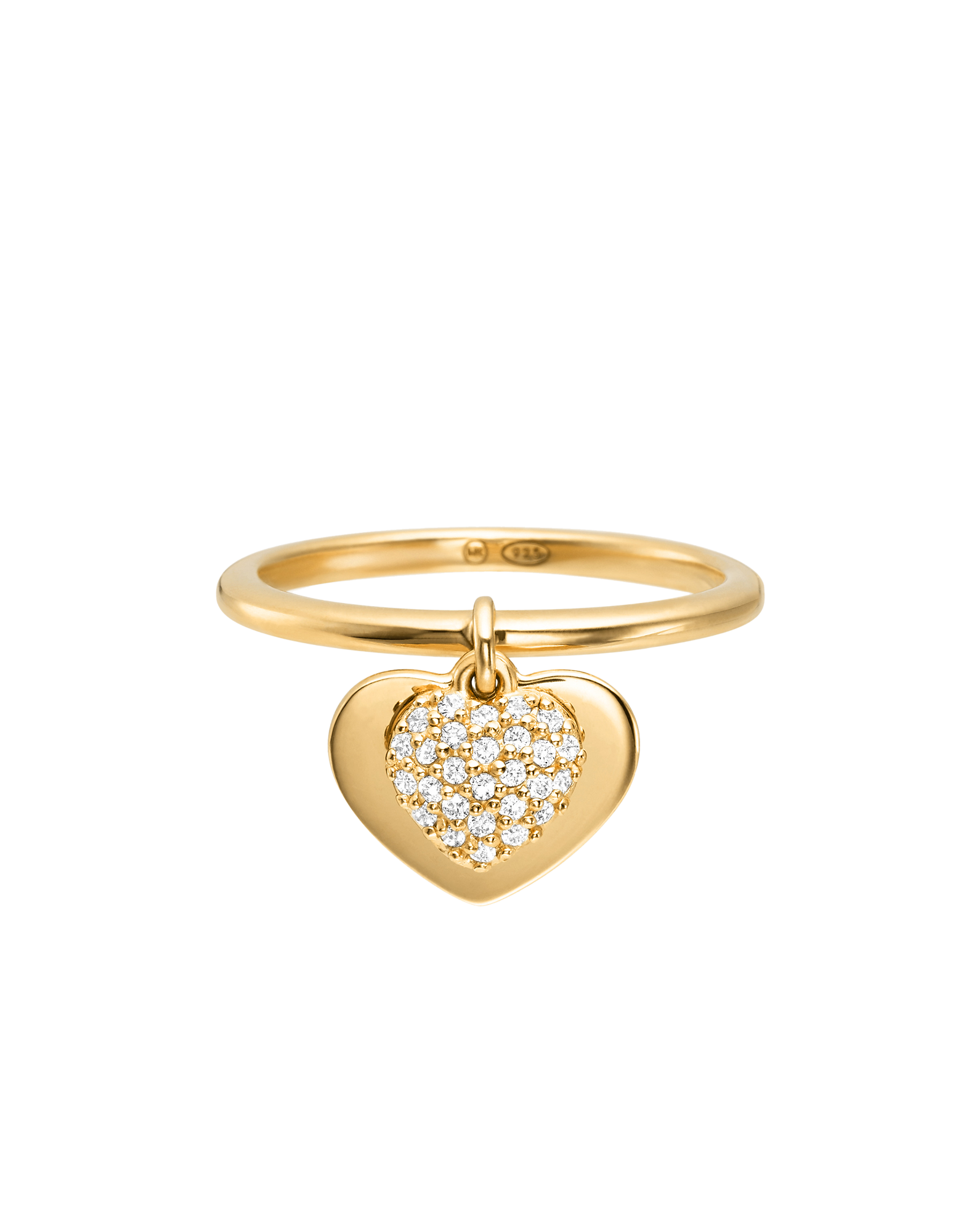 

Kors - Кольцо с Сердцем из Стерлингового Серебра с Напылением Золота 14 карат, Золотистый