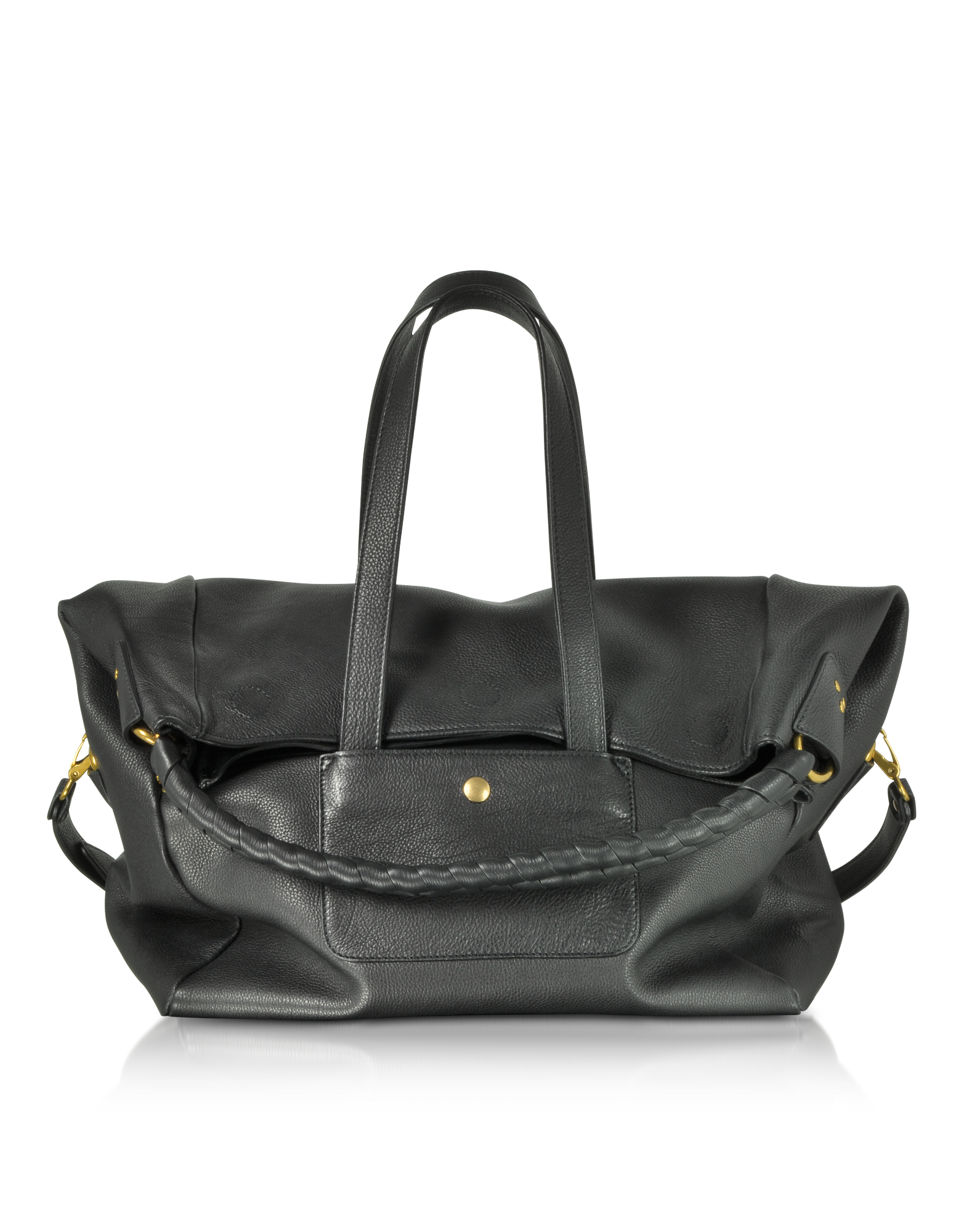 

Gaspard Black Leather Shoulder Bag