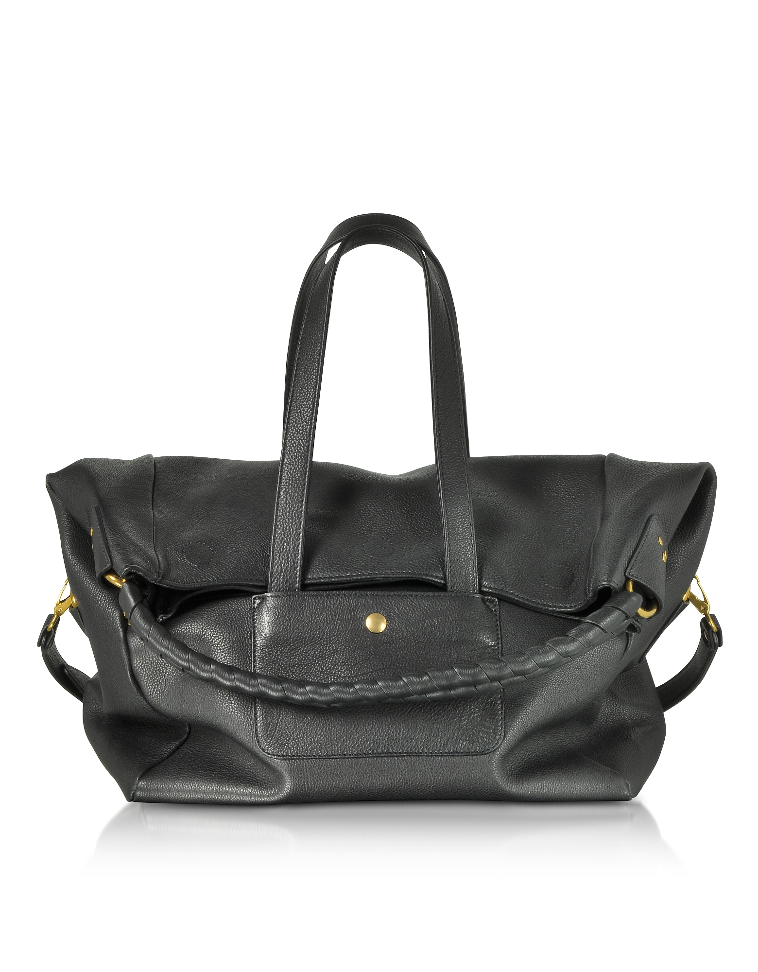 

Gaspard Black Leather Shoulder Bag