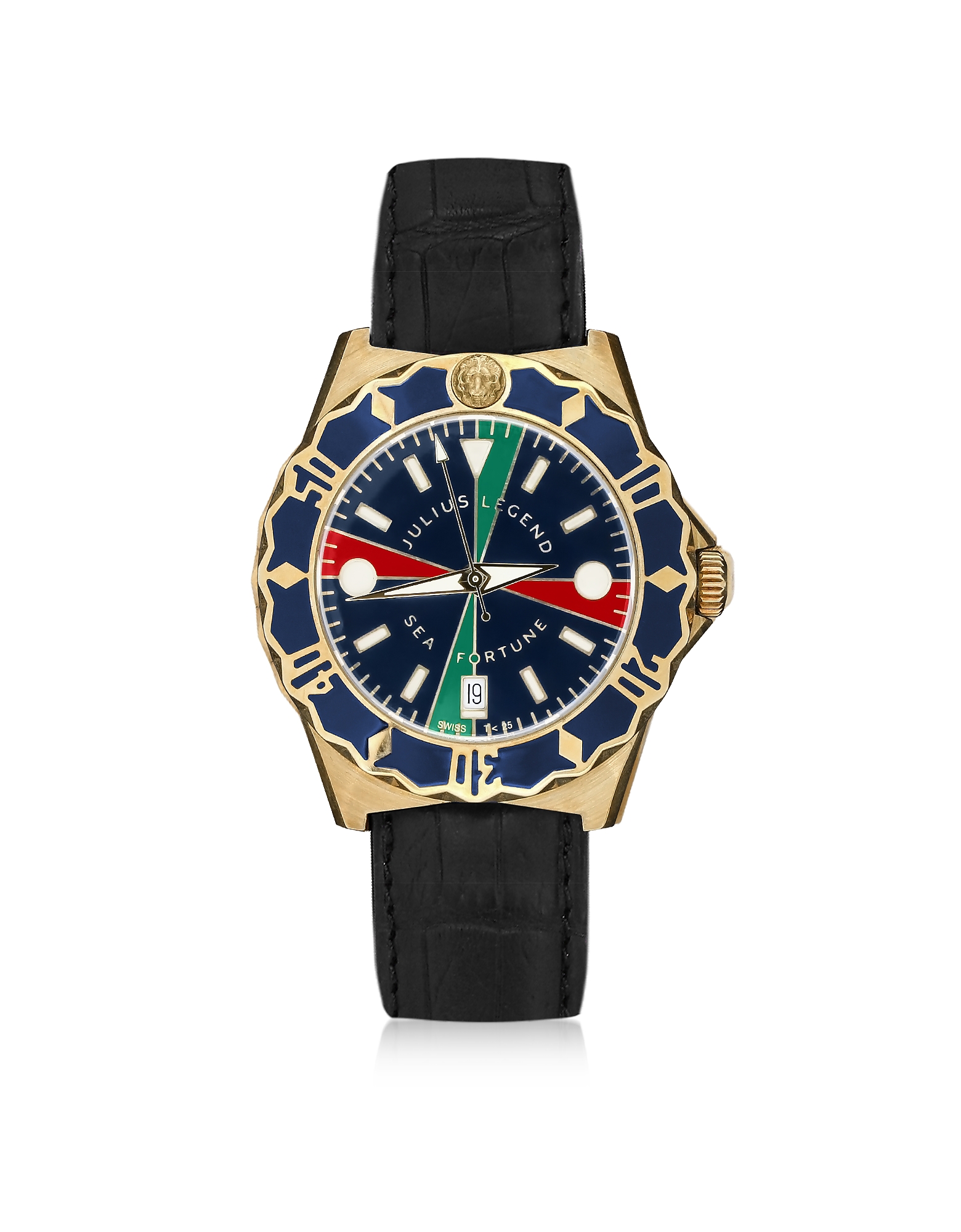 

Sea Fortune Diver - 18K Gold and Leather Watch