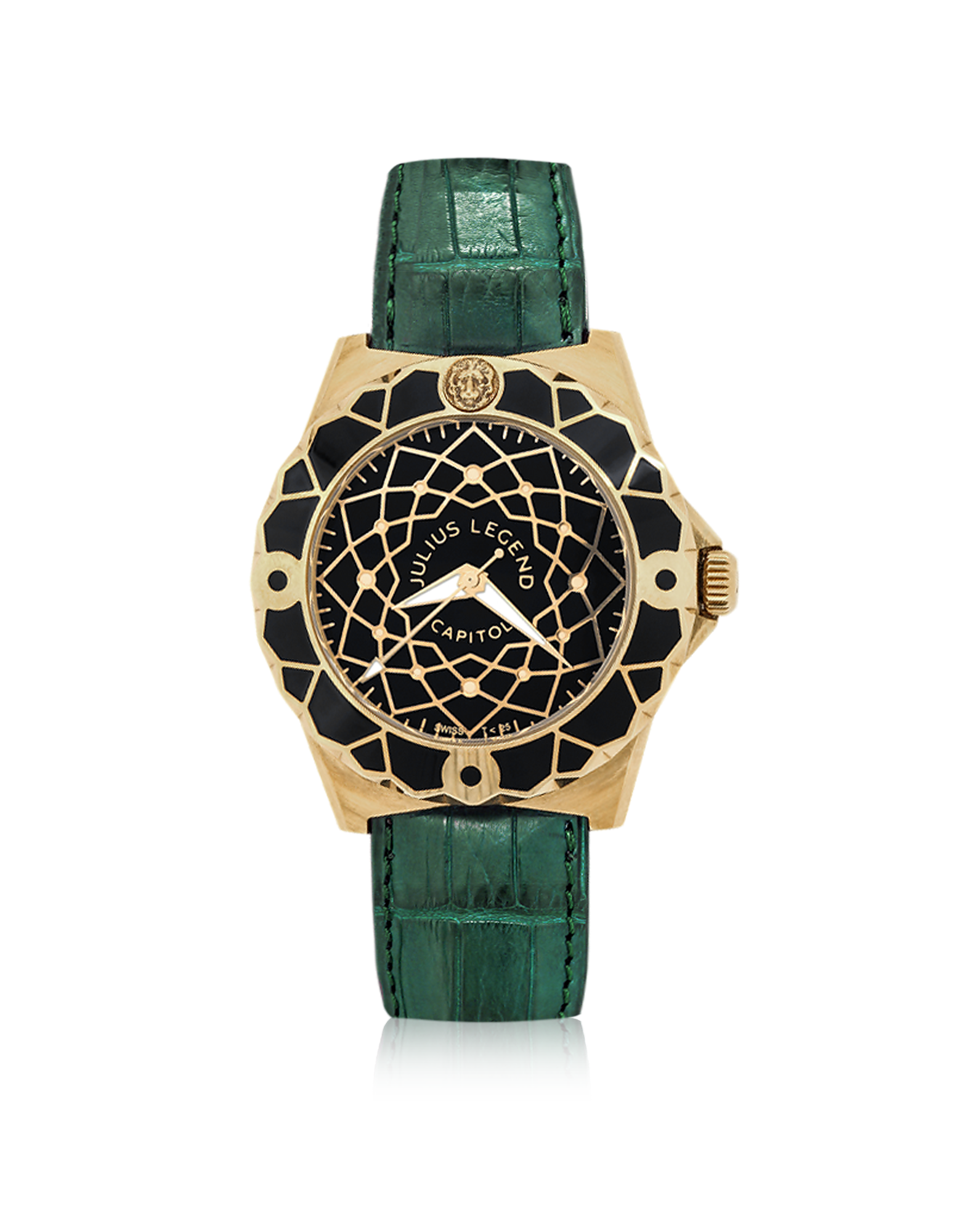 

Capitol - 18K Gold & Green Crocodile Leather Watch